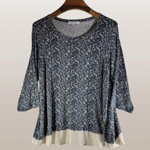 Rose + Olive Cottagecore Romantic Floral Boho Peasant Tunic Top - Womens Size 2X